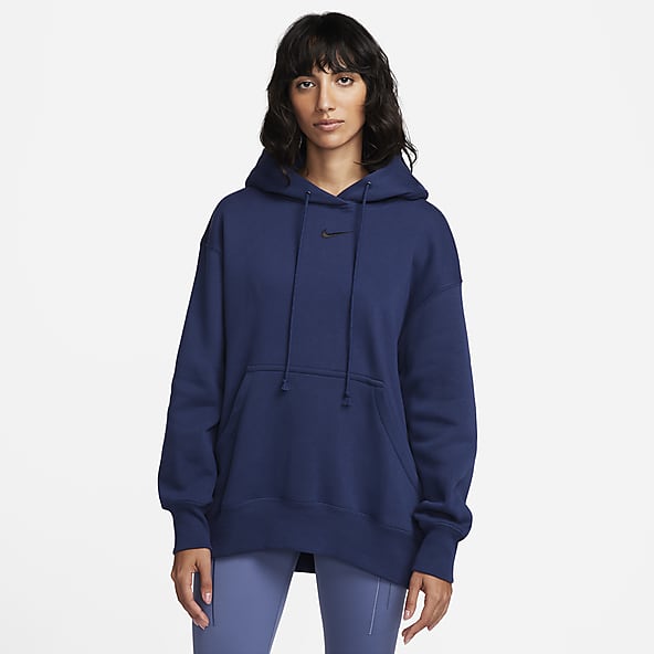 Womens Cozy Layers Blue Hoodies. Nike